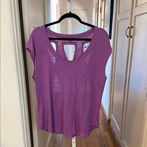 Chaser Purple Short Sleeve Tee with cut outs